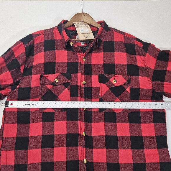 Buckhorn River Men's Shirt Jacket Quilted Plaid Red Size XXL Button Up Insulated - Picture 7 of 11